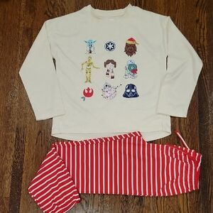 Kids Cream and Red Striped Pajama Set
